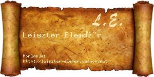 Leiszter Elemér névjegykártya